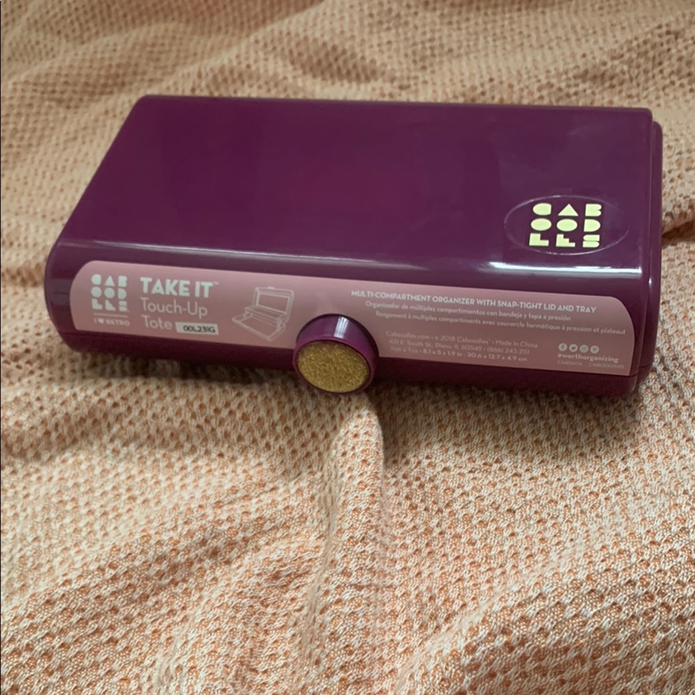 Caboodles Purple and Gold Touch-Up Tote